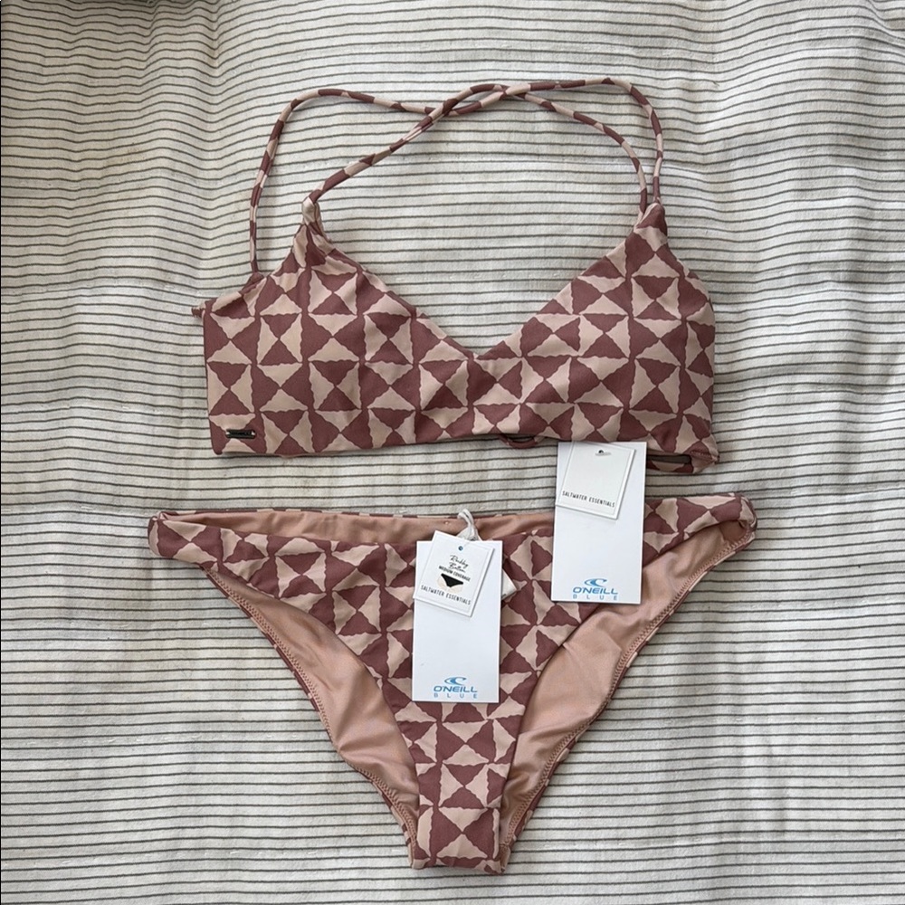 O’Neill Neutral Geometric Bikini Set